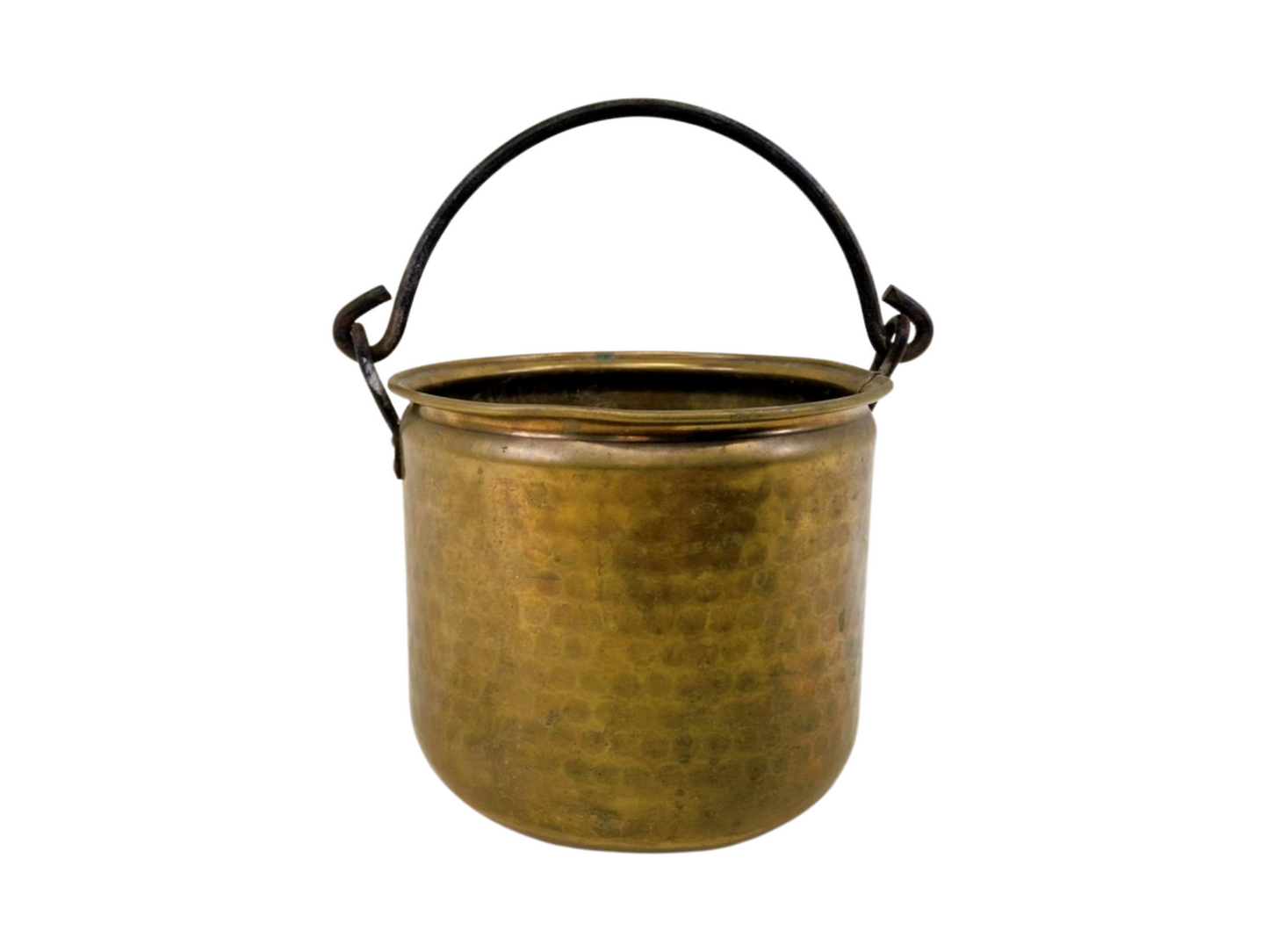 Antique 18th Century copper bucket - hammered kettle with beautiful patina