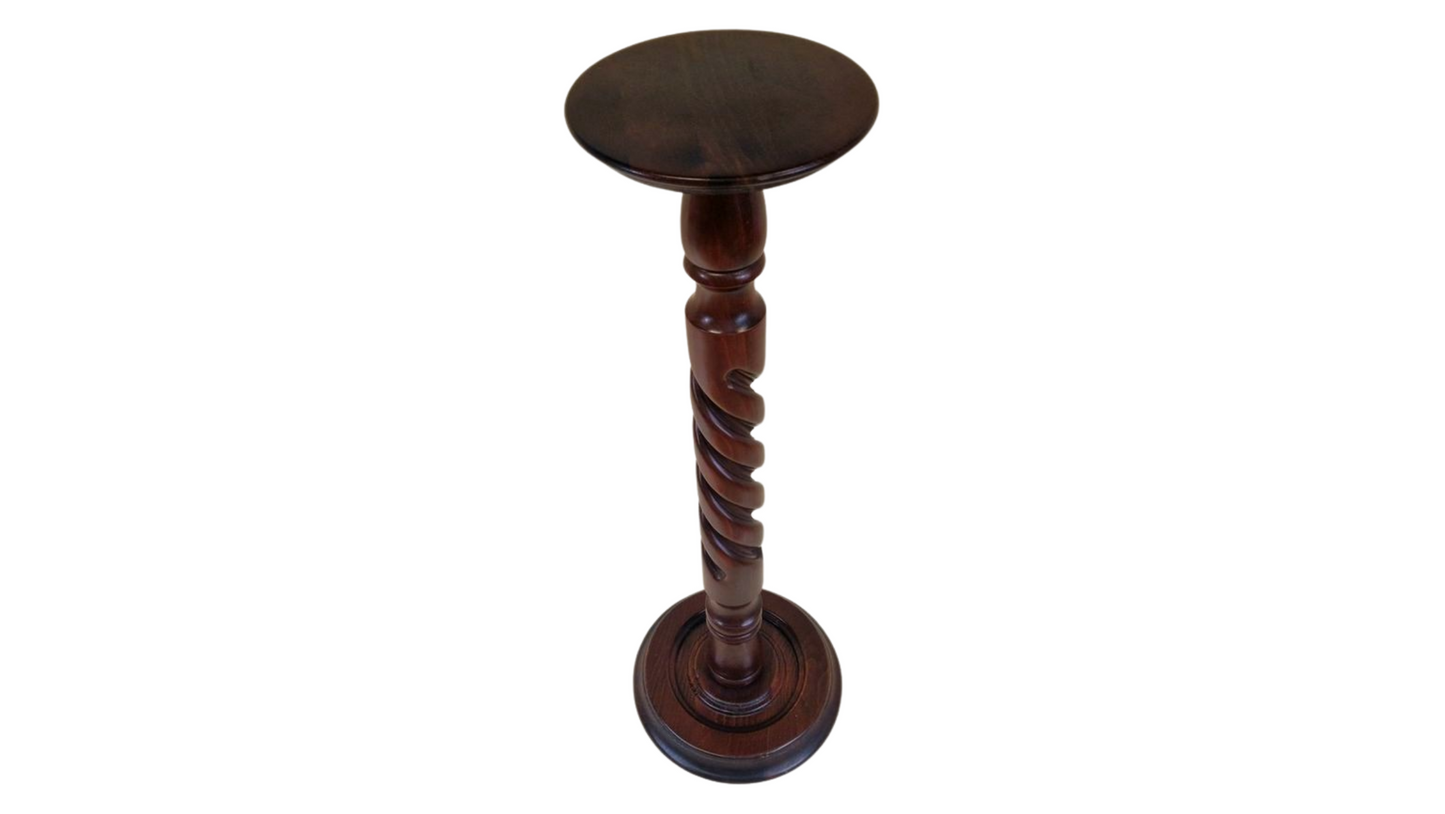 Antique mahogany Barley Twist Plant Stand