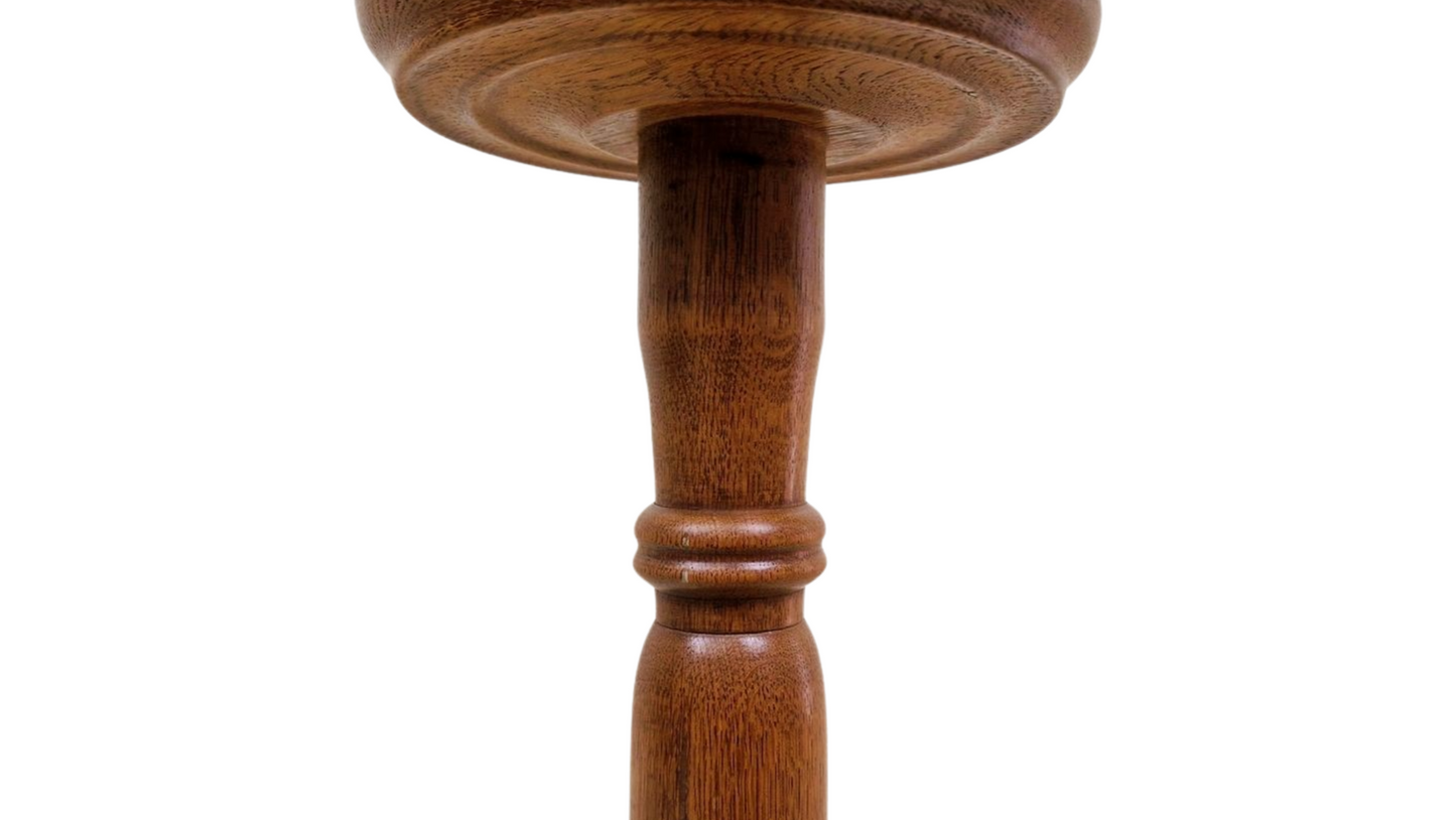 Vintage Oak Wood Pedestal - Antique Plant Stand - Wooden Column for Home Decor