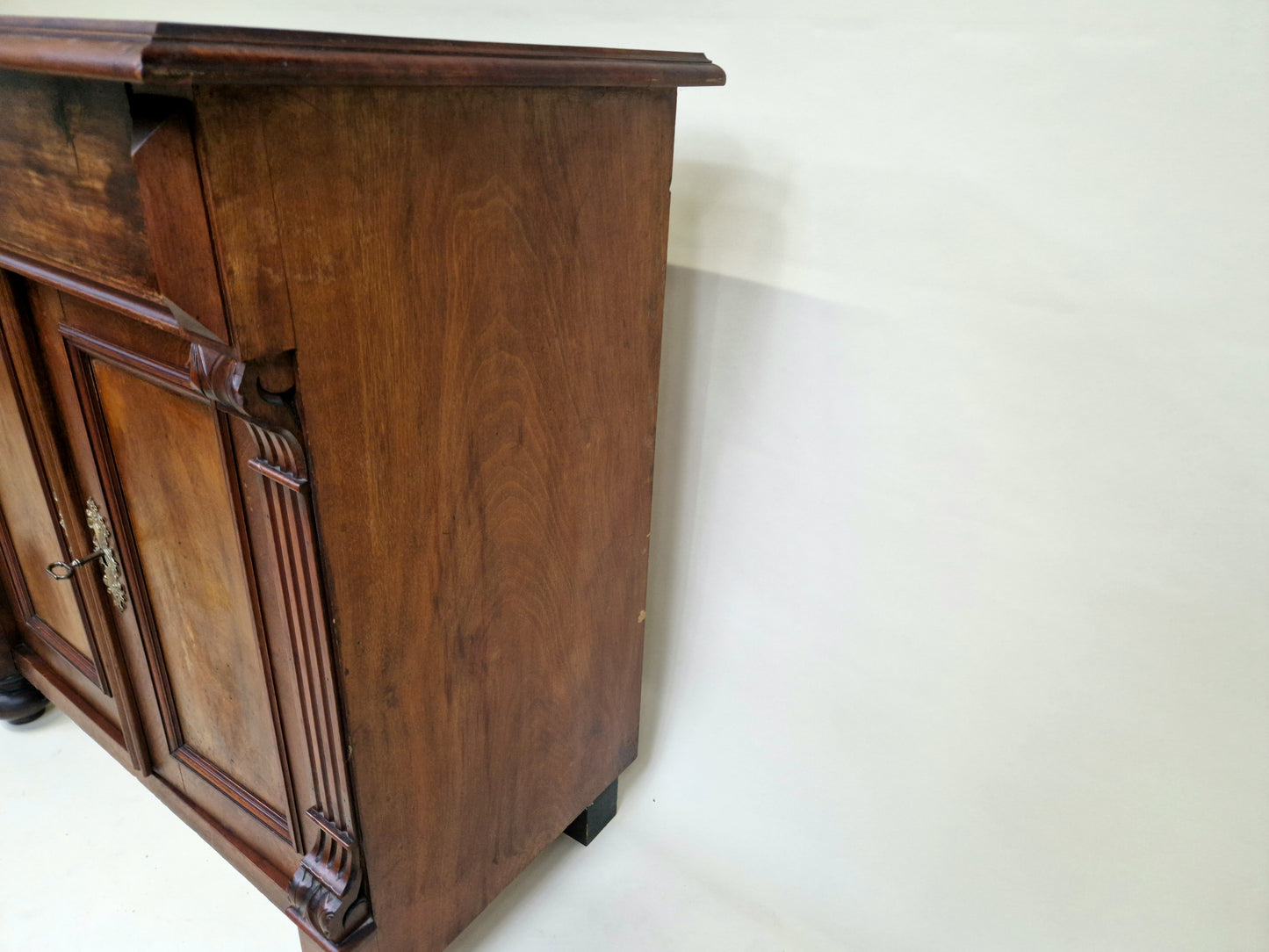 Antique Nutwood Wall Cabinet - Serving Sideboard - Late 19th Century