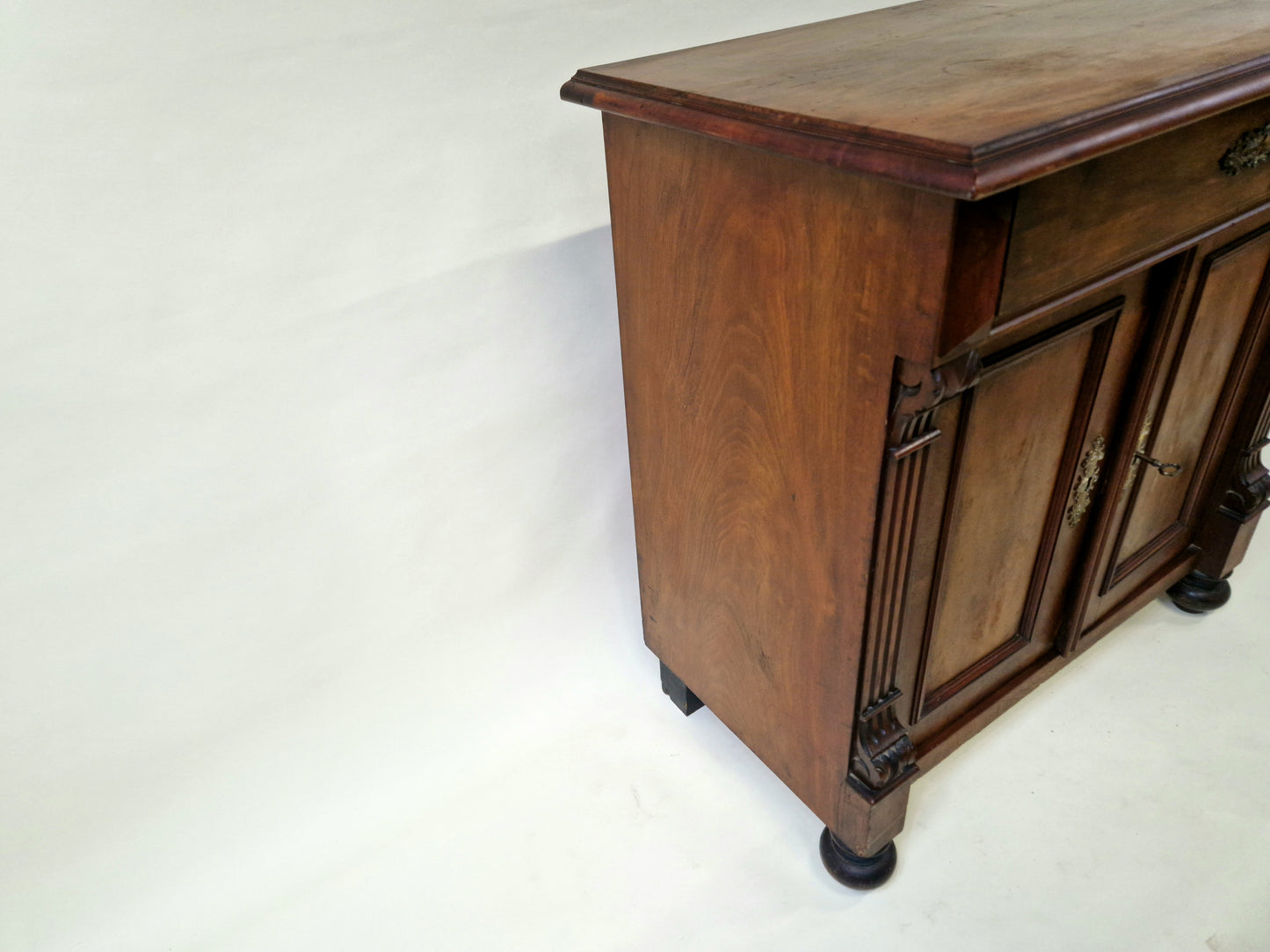 Antique Nutwood Wall Cabinet - Serving Sideboard - Late 19th Century