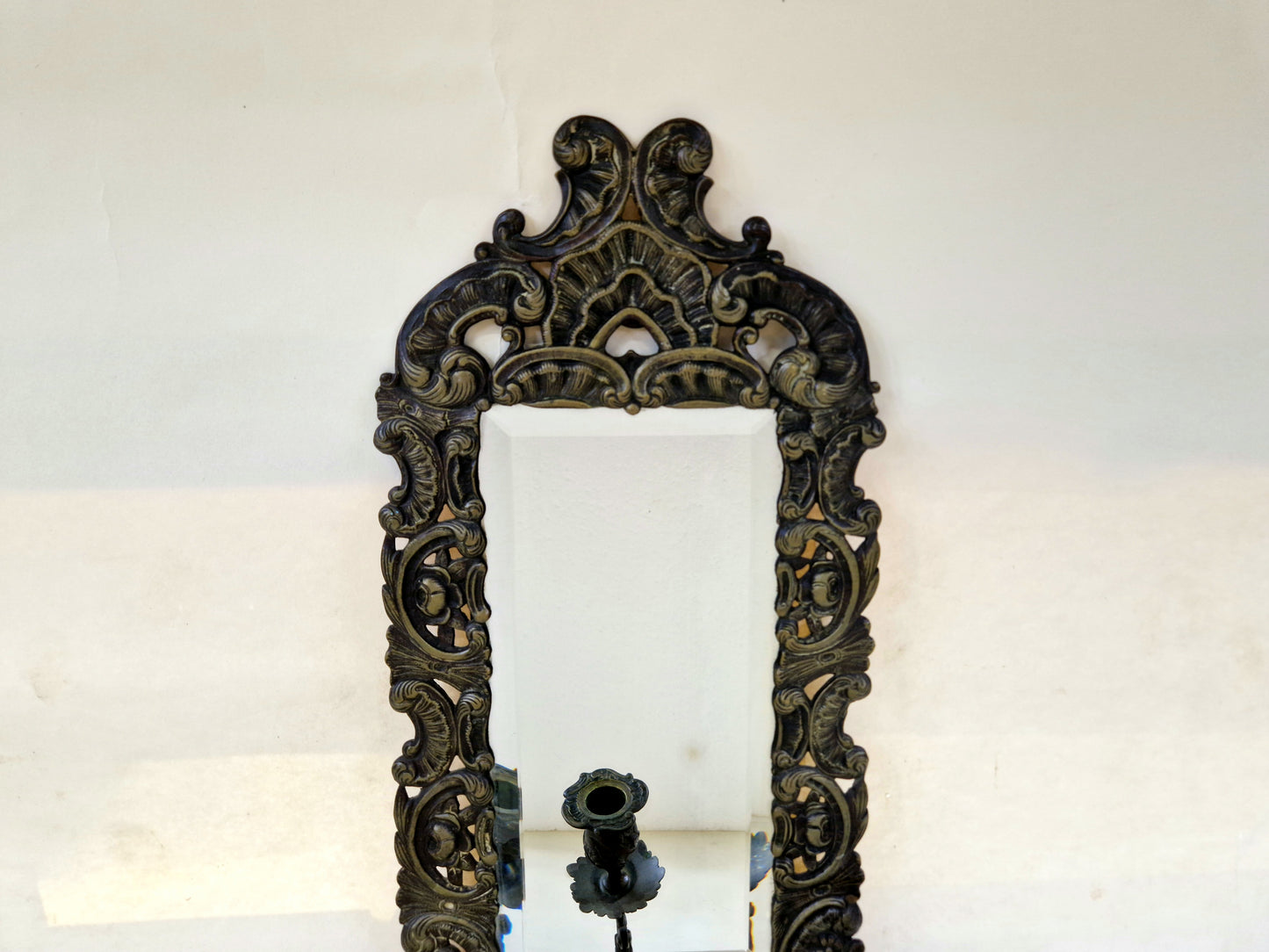 Antique french mirror with 3 candle holders