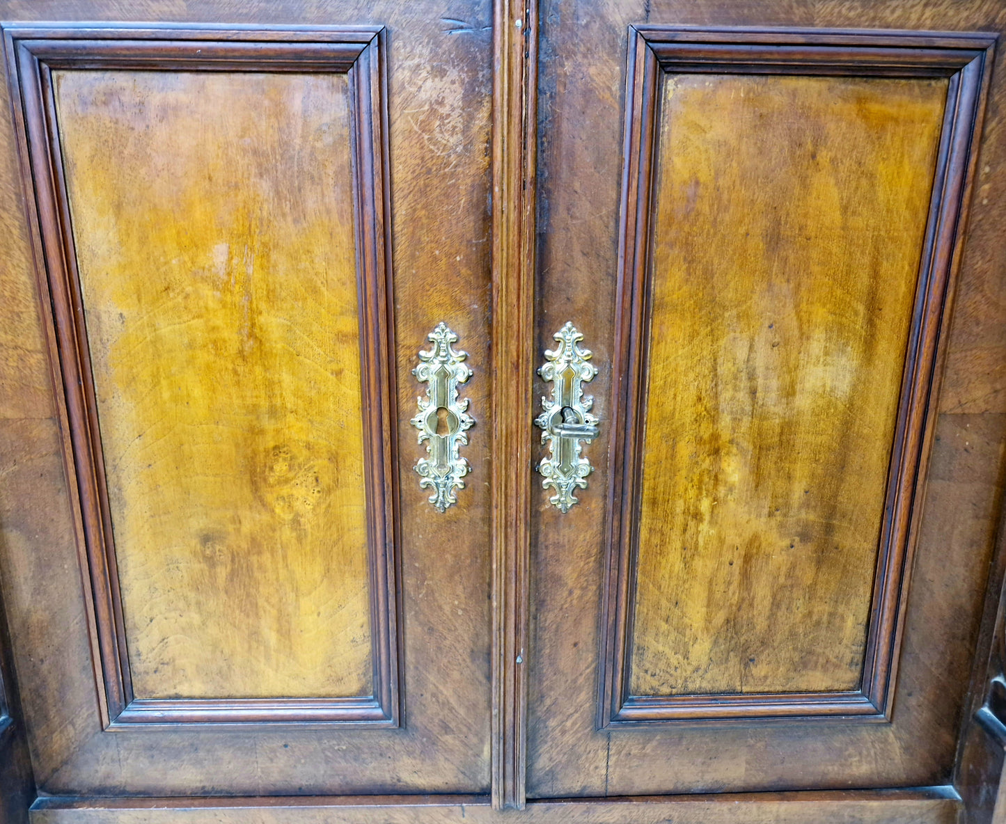 Antique Nutwood Wall Cabinet - Serving Sideboard - Late 19th Century