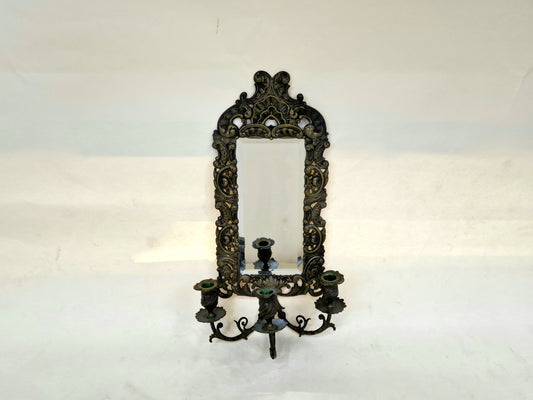 Antique french mirror with 3 candle holders