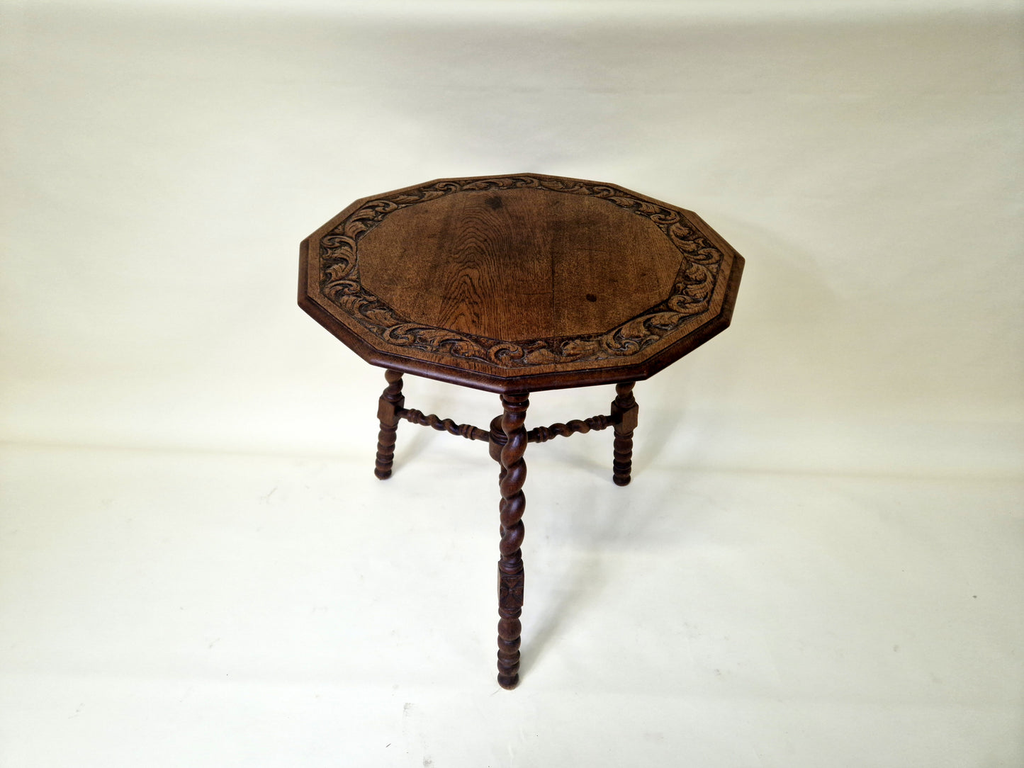 Hand Carved Renaissance barley twist - side table - 1890's