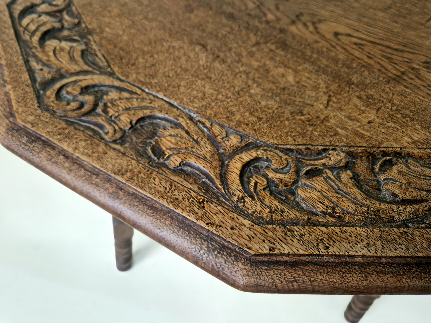 Hand Carved Renaissance barley twist - side table - 1890's