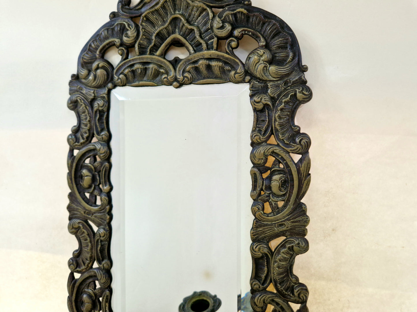 Antique french mirror with 3 candle holders