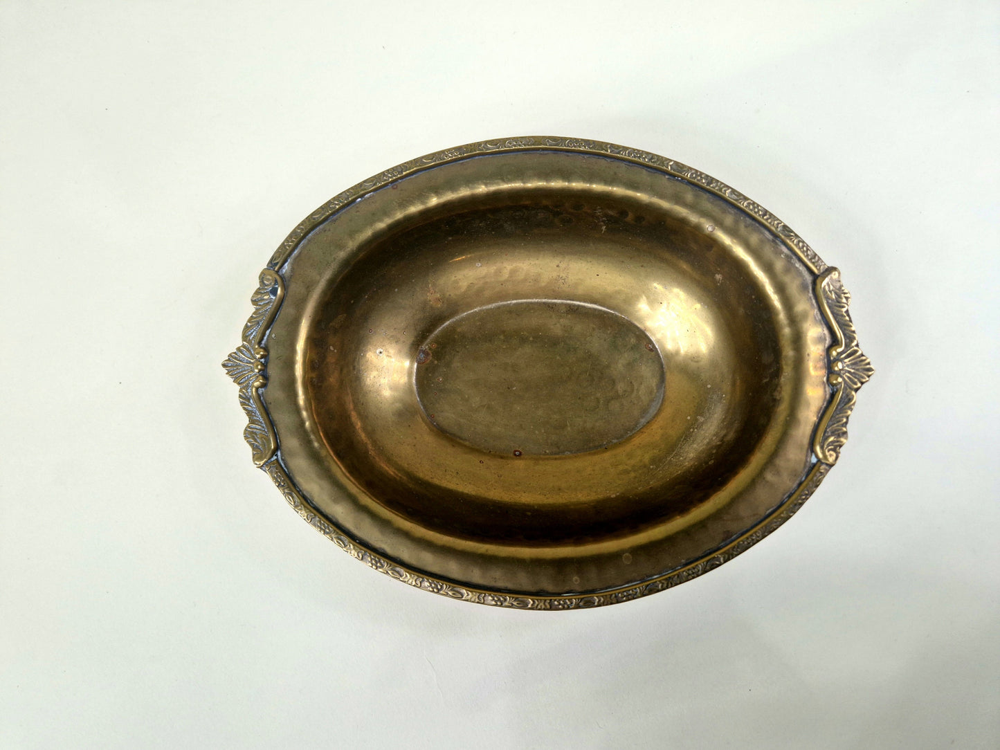 Antique brass Bowl with Exquisite Art Nouveau Decor