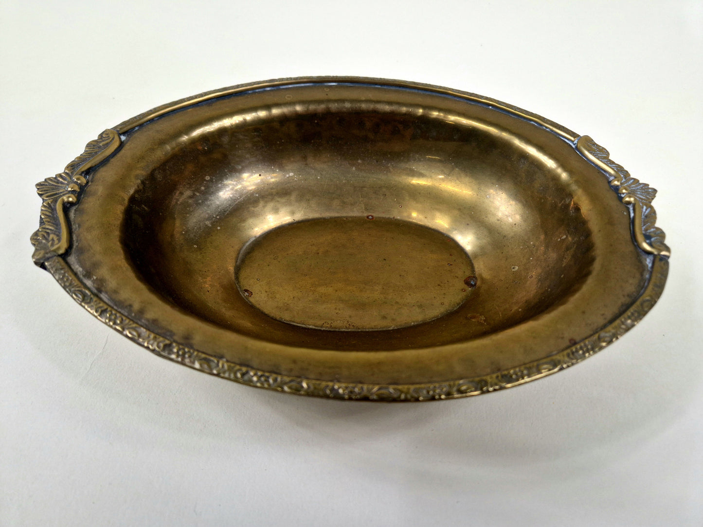 Antique brass Bowl with Exquisite Art Nouveau Decor