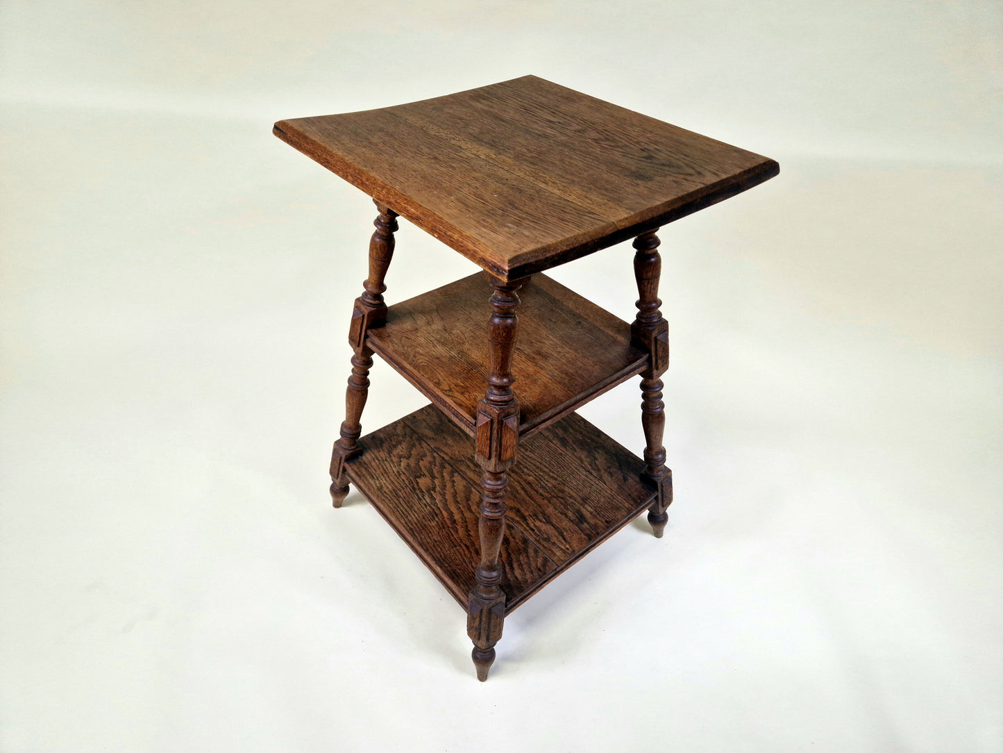 Antique English Wooden Plant Stand with Twisted Legs