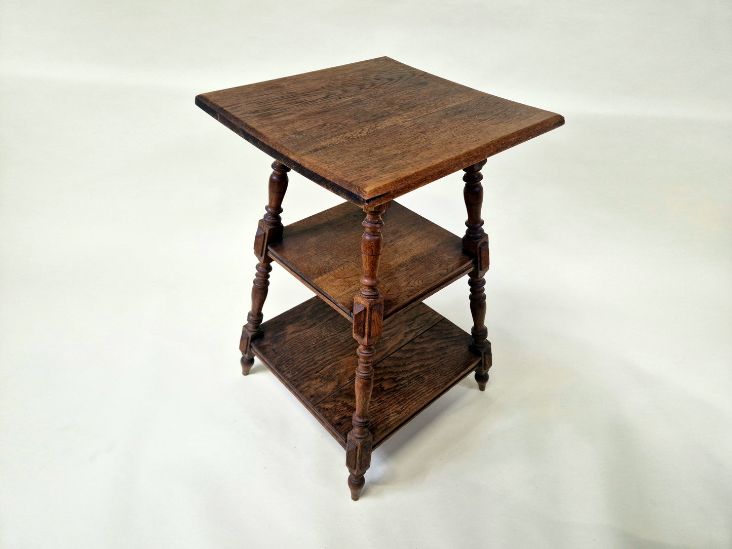 Antique English Wooden Plant Stand with Twisted Legs