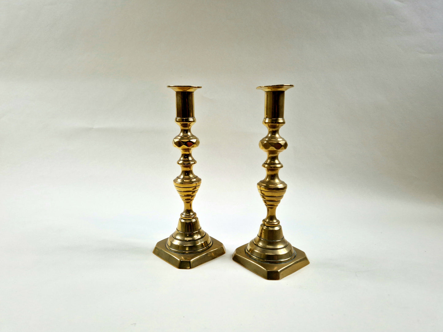 Antique Brass candle holders - 19th Century Victorian Beehive Design