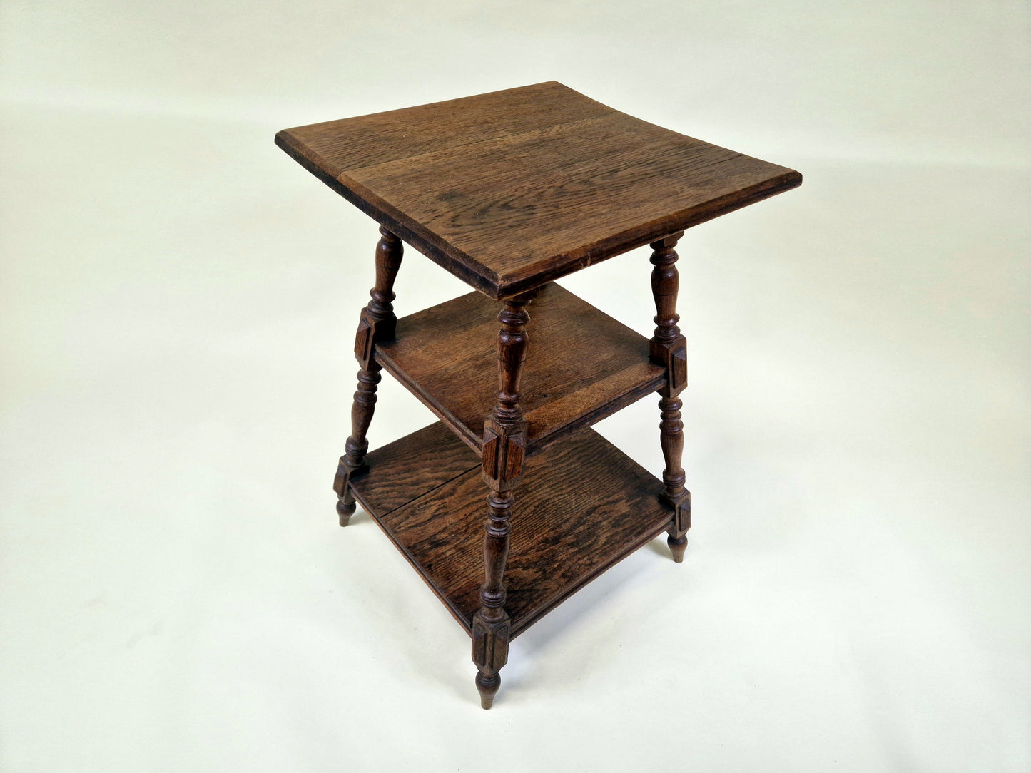 Antique English Wooden Plant Stand with Twisted Legs