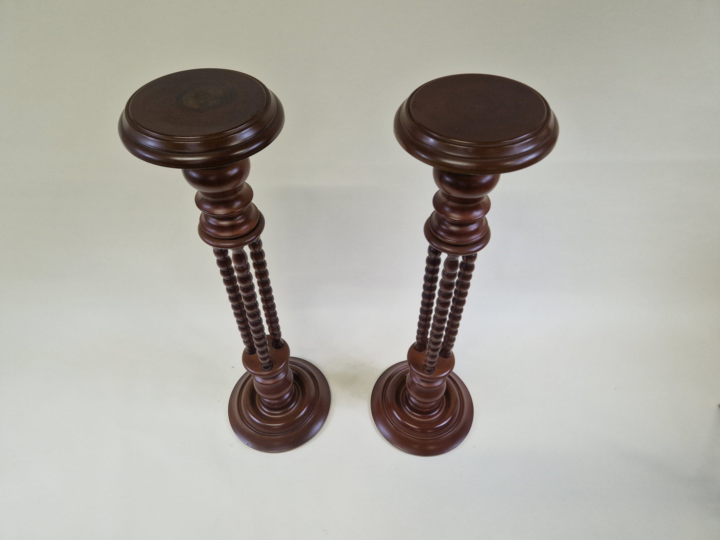 Pair of Vintage French Bobbin Plant Stands