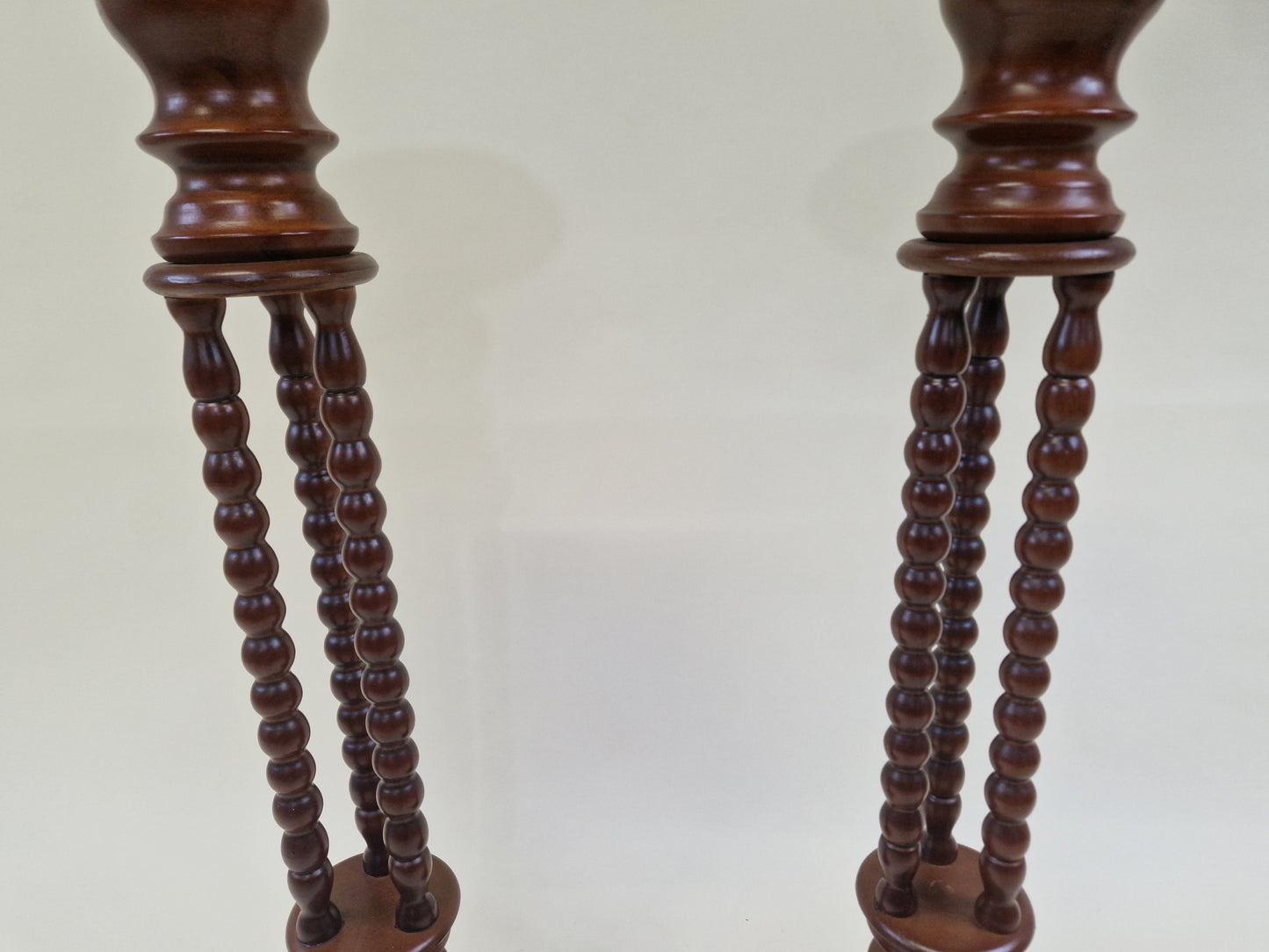 Pair of Vintage French Bobbin Plant Stands