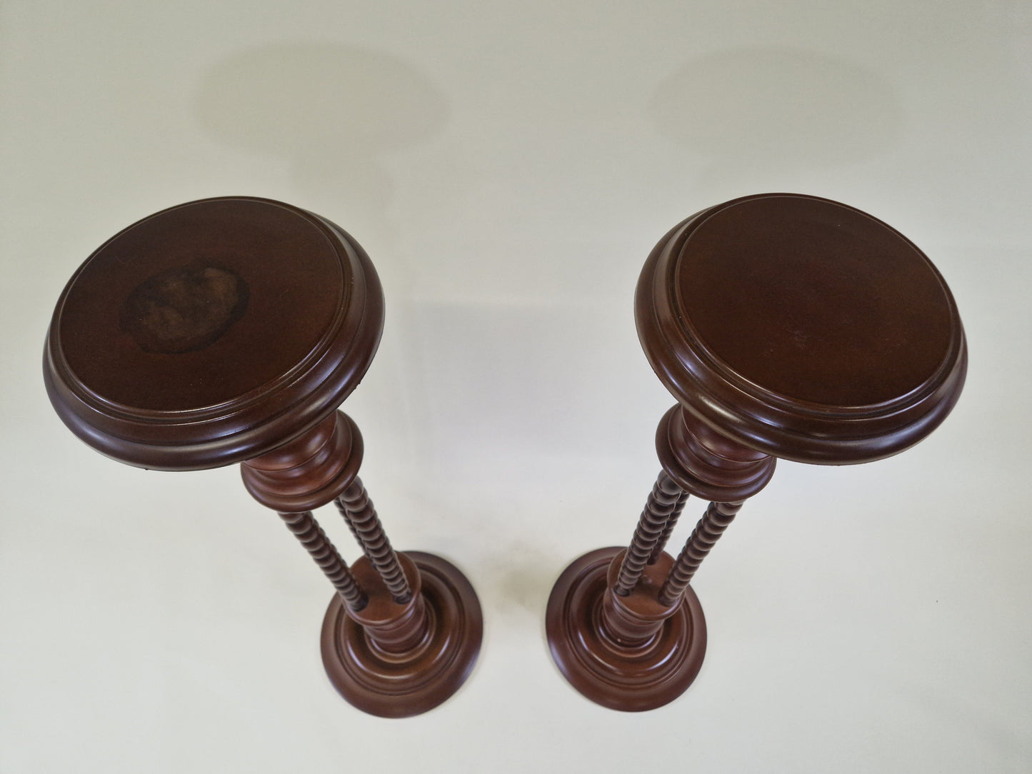 Pair of Vintage French Bobbin Plant Stands