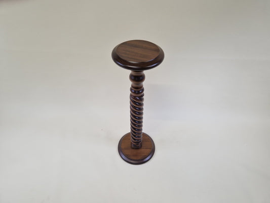 Antique Oak Barley Twist Plant Stand