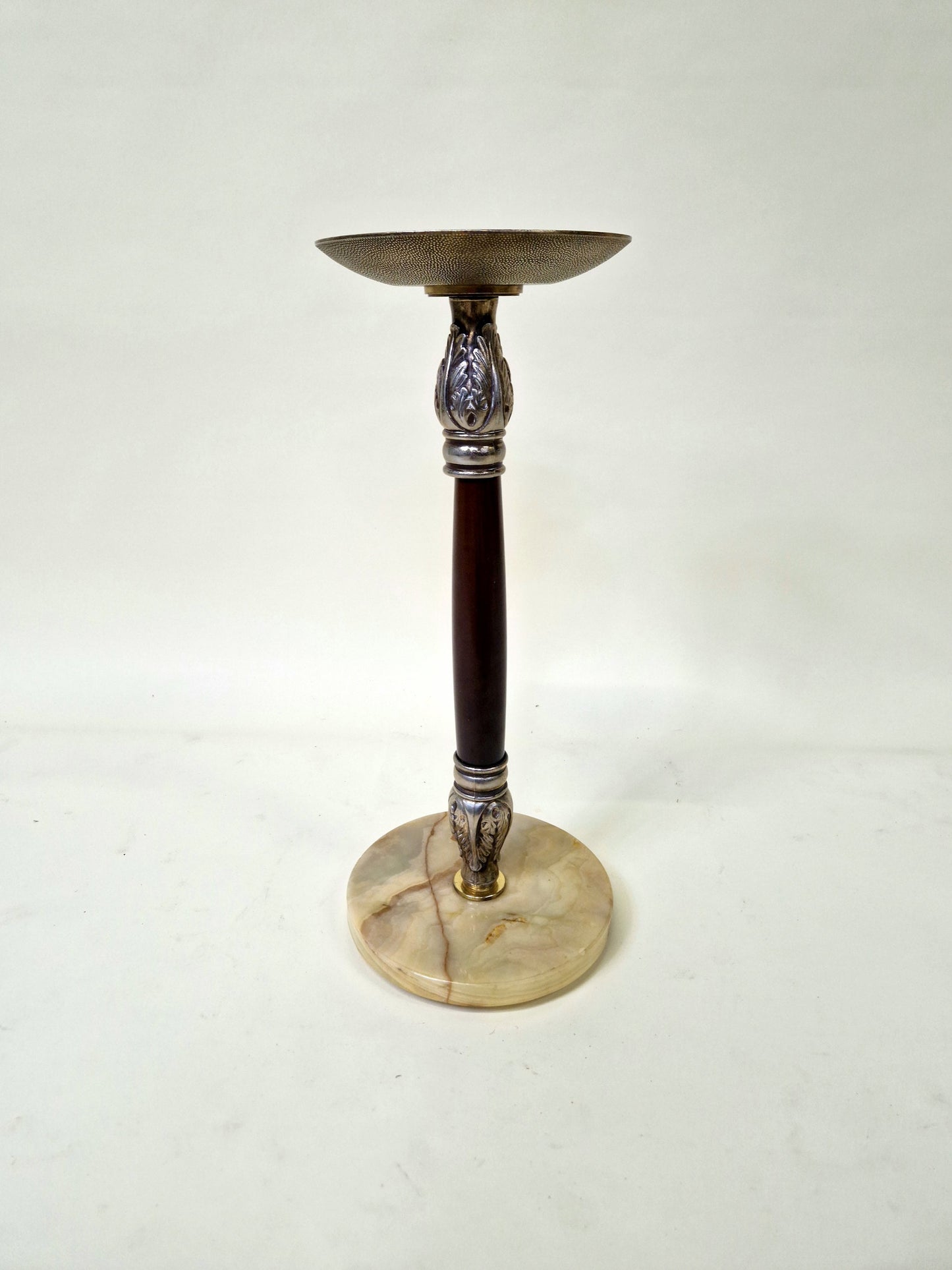 Antique Candle Holder With Marble Base - Unique Design - 1950