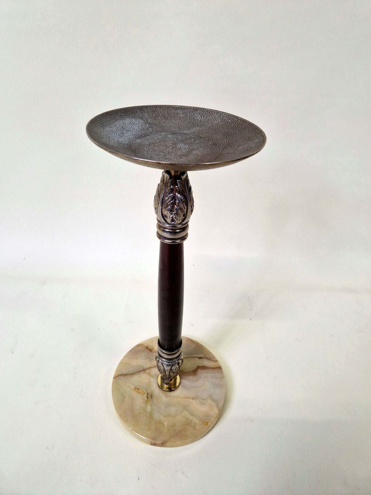 Antique Candle Holder With Marble Base - Unique Design - 1950